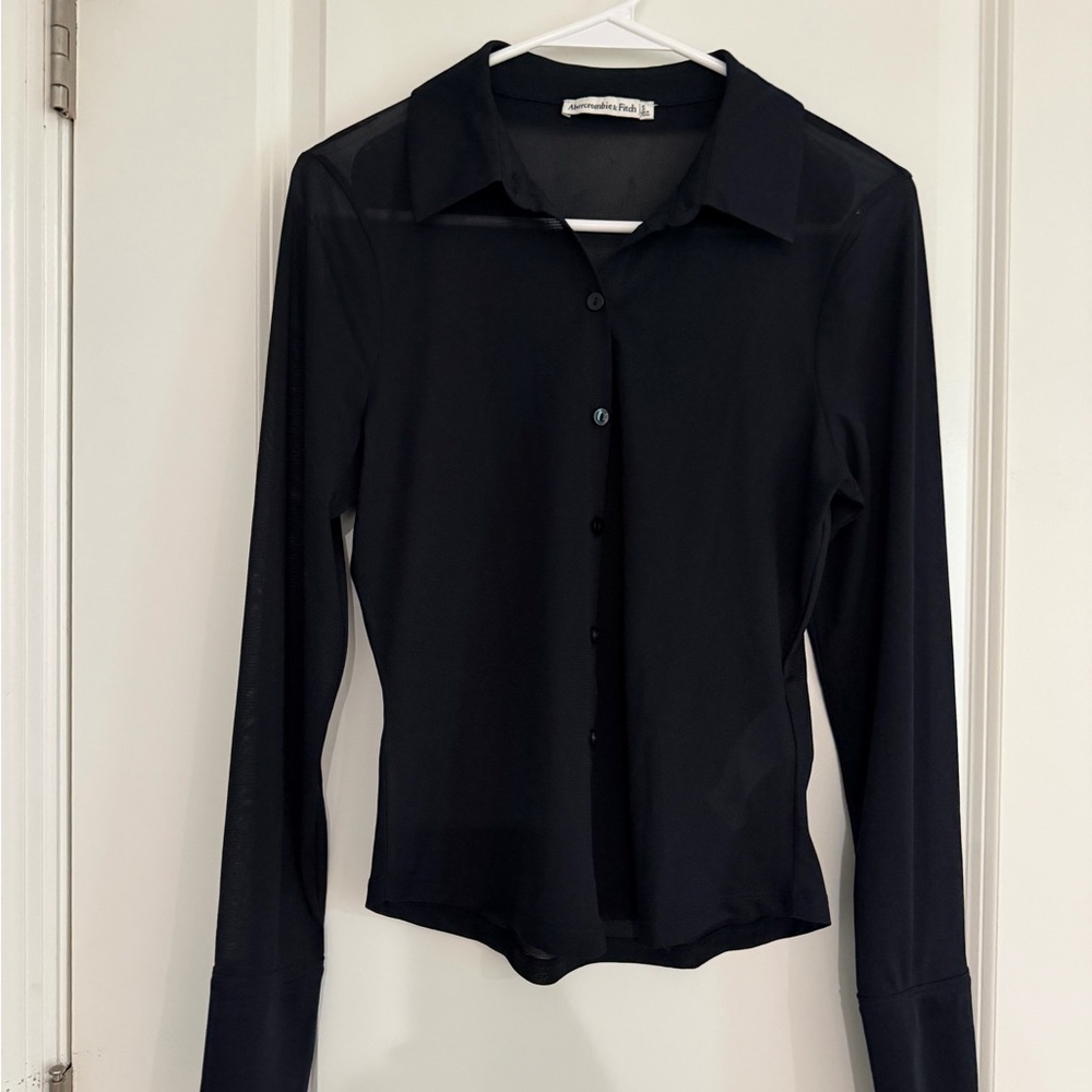 5/$25 A&F Black Sheer Blouse